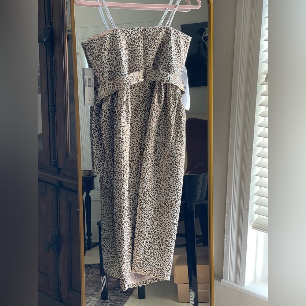 NWT Kay Unger New York LUCIA STRAPLESS Animal Print Jacquard Cocktail DRESS - Picture 8 of 13